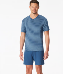 Schiesser, pyjama, Blauw, streep