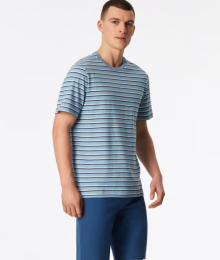 Schiesser, pyjama, lichtblauw gestreept