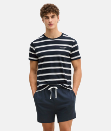 Marco Polo, herenpyjama, blauw, streep