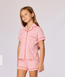 Woody, meisjespyjama plantjesprint, roos