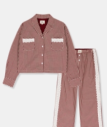 Woody, kirilove, pyjama, bordeau, ruit