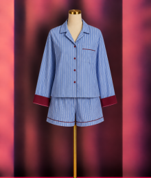 Woody, meisjespyjama, blauw gestreept