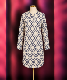 Ringella, Slaapkleed, beige-blauwe print