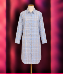 Ringella, Slaapkleed, blauwe print flanel