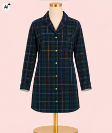 Ralph Lauren, slaapkleedje, groen ruit